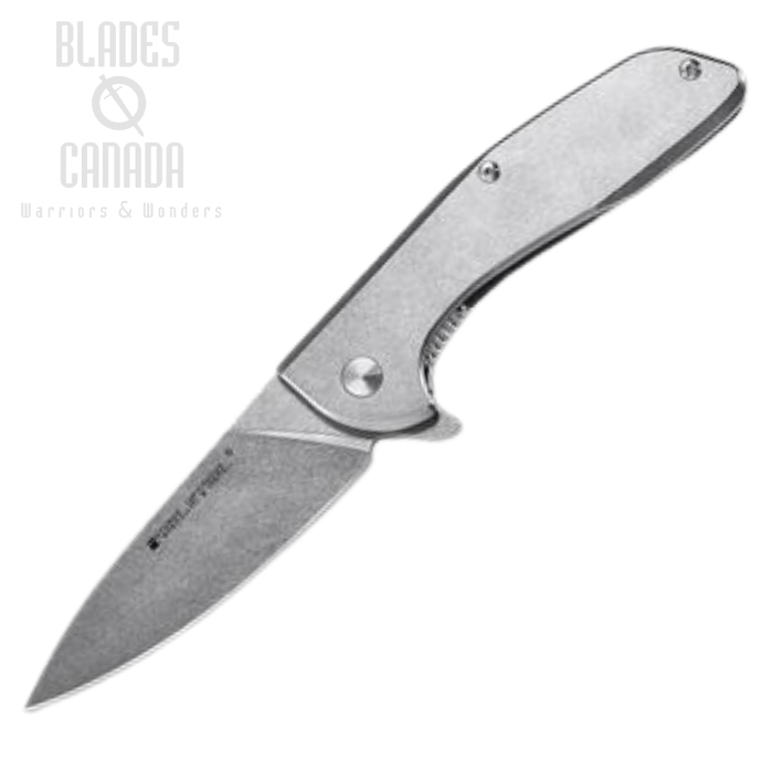 Real Steel E571 Flipper Framelock Knife, 14C28N SW, Steel Handle, 7131